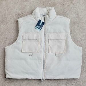 DSG Women's Woven Puffer Vest Oat Milk Size M/L
